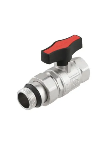 Кран шаровой прямой Raftec GRDS02 3/4 дюйма, с американкой, наружная резьба, бабочка, латунный