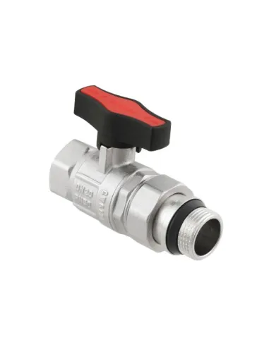 Кран шаровой прямой Raftec GRDS02 3/4 дюйма, с американкой, наружная резьба, бабочка, латунный