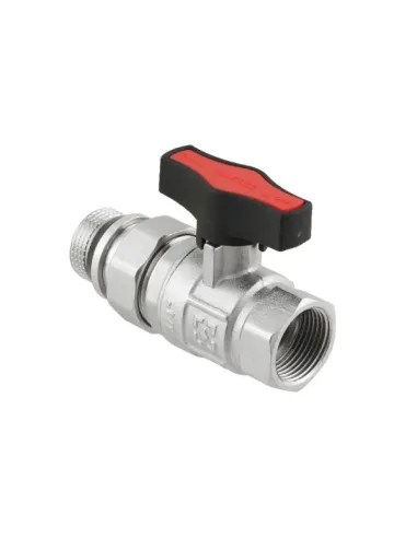 Кран шаровой прямой Raftec GRDS02 3/4 дюйма, с американкой, наружная резьба, бабочка, латунный