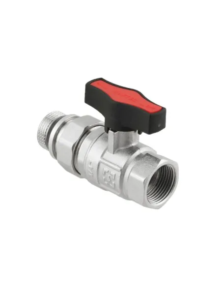 Кран шаровой прямой Raftec GRDS02 3/4 дюйма, с американкой, наружная резьба, бабочка, латунный