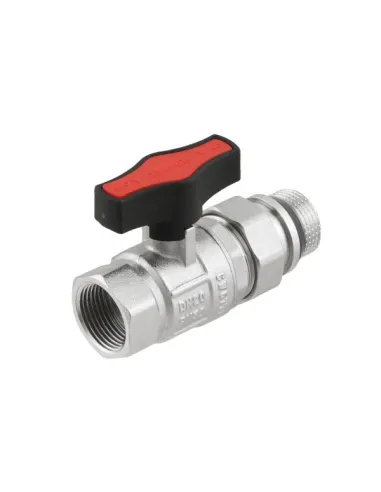 Кран шаровой прямой Raftec GRDS02 3/4 дюйма, с американкой, наружная резьба, бабочка, латунный