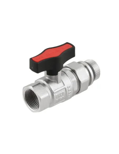 Кран шаровой прямой Raftec GRDS02 3/4 дюйма, с американкой, наружная резьба, бабочка, латунный