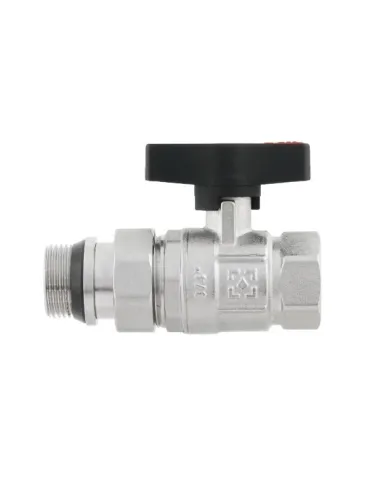 Кран шаровой прямой Raftec GRDS02 3/4 дюйма, с американкой, наружная резьба, бабочка, латунный