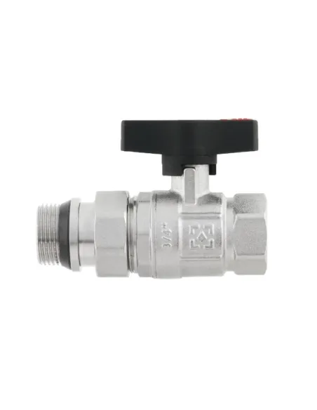 Кран шаровой прямой Raftec GRDS02 3/4 дюйма, с американкой, наружная резьба, бабочка, латунный