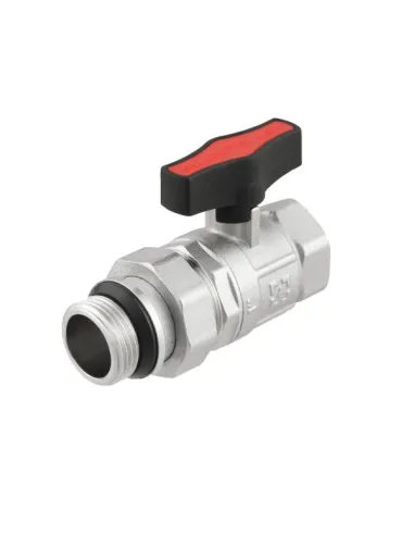 Кран шаровой прямой Raftec GRDS03 1 дюйм, с американкой, наружная резьба, бабочка, латунный