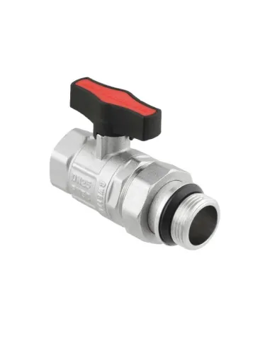 Кран шаровой прямой Raftec GRDS03 1 дюйм, с американкой, наружная резьба, бабочка, латунный