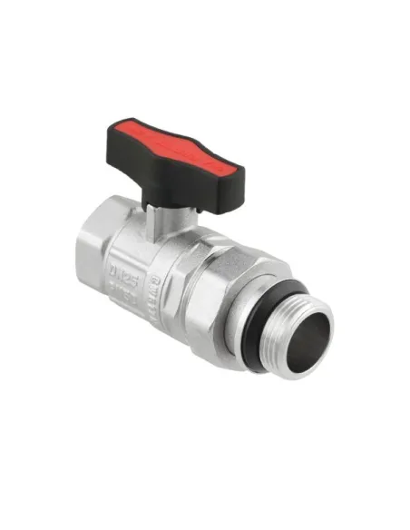 Кран шаровой прямой Raftec GRDS03 1 дюйм, с американкой, наружная резьба, бабочка, латунный