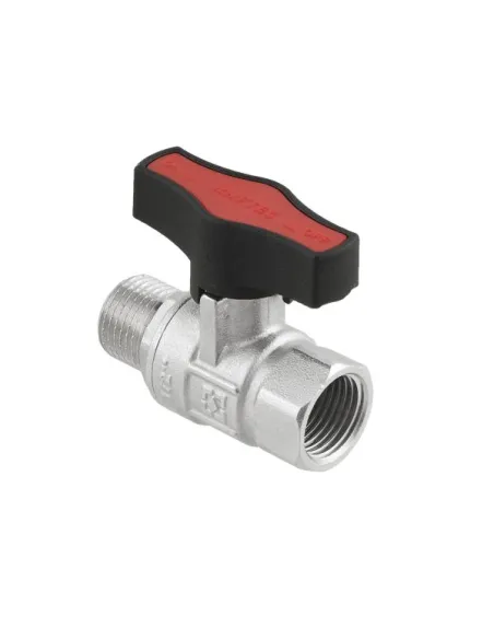 Кран шаровой прямой Raftec GRDV01 1/2 дюйма, наружная резьба, бабочка, латунный