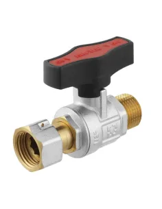 Кран шаровой прямой Raftec GRGMS1 1/2 дюйма, с накидной гайкой, бабочка, латунный