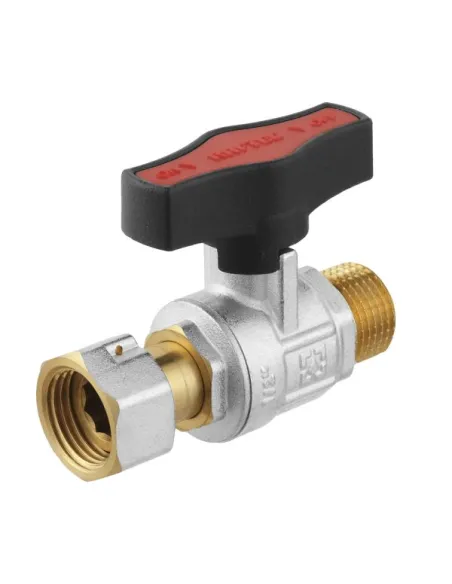 Кран кульовий прямий Raftec GRGMS1 1/2 дюйма, з накидною гайкою, метелик, латунний