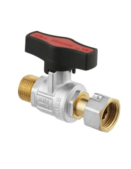 Кран шаровой прямой Raftec GRGMS1 1/2 дюйма, с накидной гайкой, бабочка, латунный