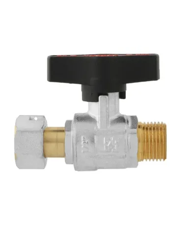 Кран шаровой прямой Raftec GRGMS1 1/2 дюйма, с накидной гайкой, бабочка, латунный