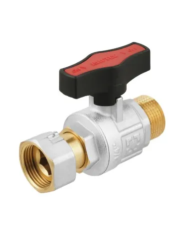 Кран шаровой прямой Raftec GRGMS2 3/4 дюйма, с накидной гайкой, бабочка, латунный