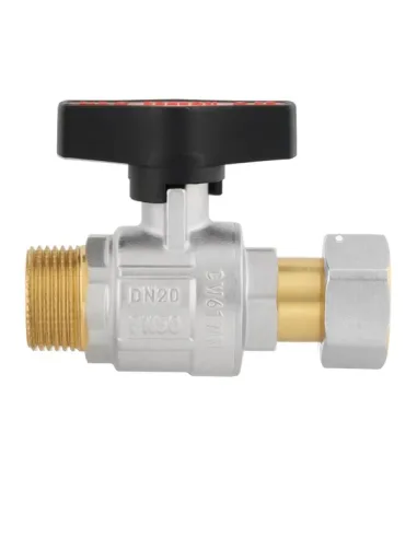 Кран шаровой прямой Raftec GRGMS2 3/4 дюйма, с накидной гайкой, бабочка, латунный