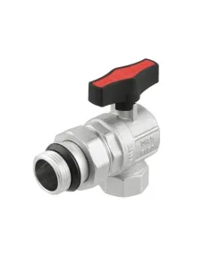 Кран шаровой угловой Raftec GRDA03 1 дюйм, с американкой, наружная резьба, бабочка, латунный