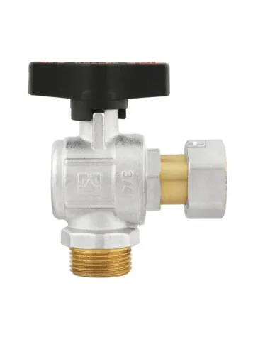 Кран шаровой угловой Raftec GRGA2 3/4 дюйма, с накидной гайкой, бабочка, латунный