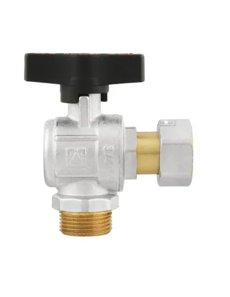 Кран шаровой угловой Raftec GRGA2 3/4 дюйма, с накидной гайкой, бабочка, латунный