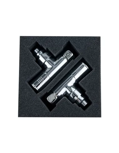 Приладовий кран кутовий Raftec RV-2034 1/2х3/4 дюйми, вентильний, кругла ручка, 2 шт.