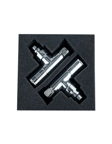 Приборный кран угловой Raftec RV-2034 1/2х3/4 дюйма, вентильный, круглая ручка, 2 шт