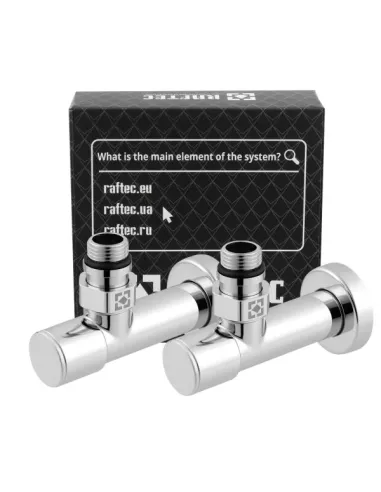 Приладовий кран кутовий Raftec RV-4012 1/2х1/2 дюйми, вентильний, 2 шт.