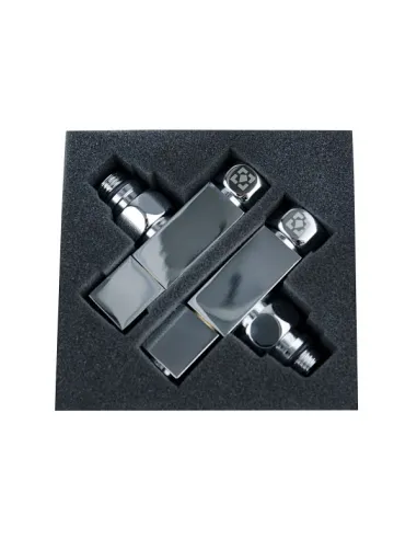 Приладовий кран кутовий Raftec RV-5034 1/2х3/4 дюйми, вентильний, квадратна ручка, 2 шт.