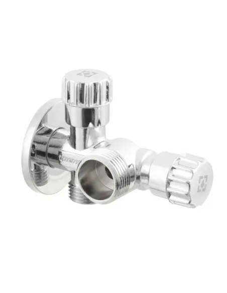 Приладовий кран кутовий Raftec VBE010101 1/2х1/2х1/2 дюйми, вентильний