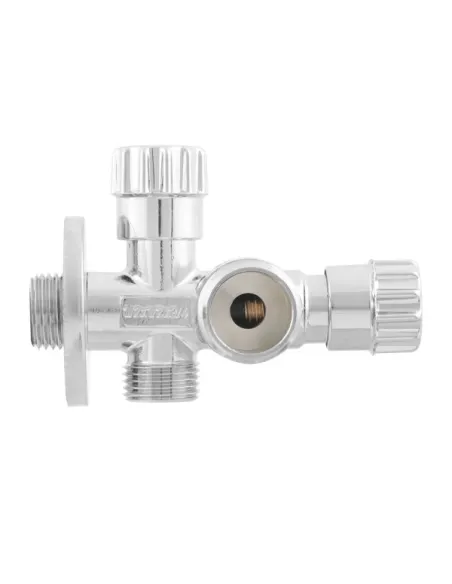 Приладовий кран кутовий Raftec VBE010101 1/2х1/2х1/2 дюйми, вентильний