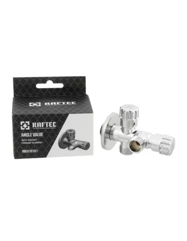 Приладовий кран кутовий Raftec VBE010101 1/2х1/2х1/2 дюйми, вентильний