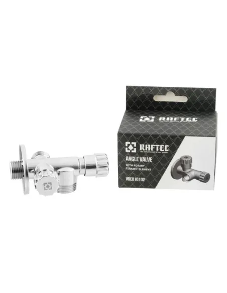Приладовий кран кутовий Raftec VBE010102 1/2х1/2х3/4 дюйми, вентильний