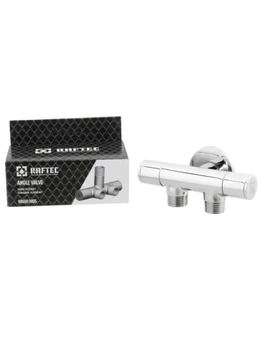 Приладовий кран кутовий Raftec VKE801005 1/2х1/2х1/2 дюйми, з керамічним запірним елементом