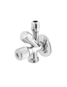 Приладовий кран кутовий Raftec VYU0100502 1/2х3/8х3/4 дюйми, з вентильним запірним елементом