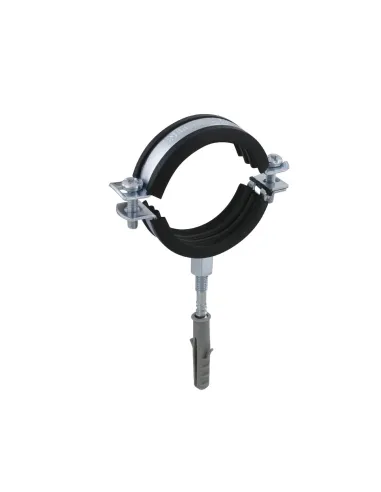 Хомут для труби 59 - 62 мм Raftec сірий у зборі з гвинтом 8 х 100 та дюбелем