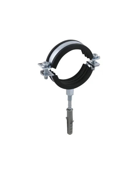 Хомут для труби 59 - 62 мм Raftec сірий у зборі з гвинтом 8 х 100 та дюбелем