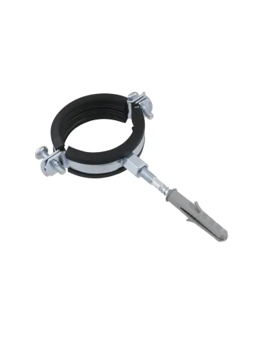 Хомут для труби 59 - 62 мм Raftec сірий у зборі з гвинтом 8 х 100 та дюбелем