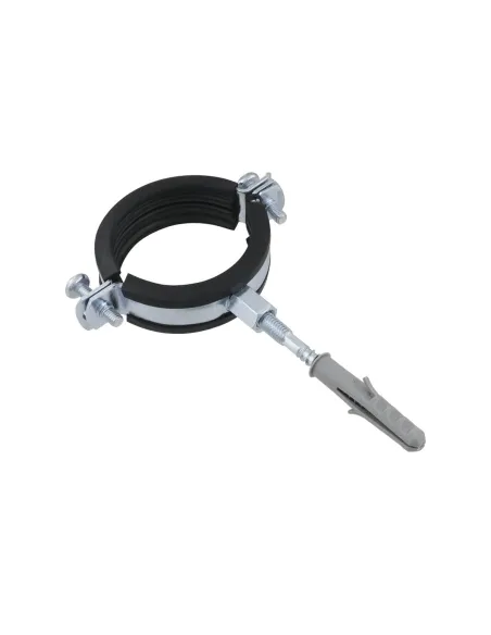 Хомут для труби 59 - 62 мм Raftec сірий у зборі з гвинтом 8 х 100 та дюбелем