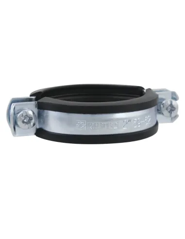 Хомут для труби 59 - 62 мм Raftec сірий у зборі з гвинтом 8 х 100 та дюбелем