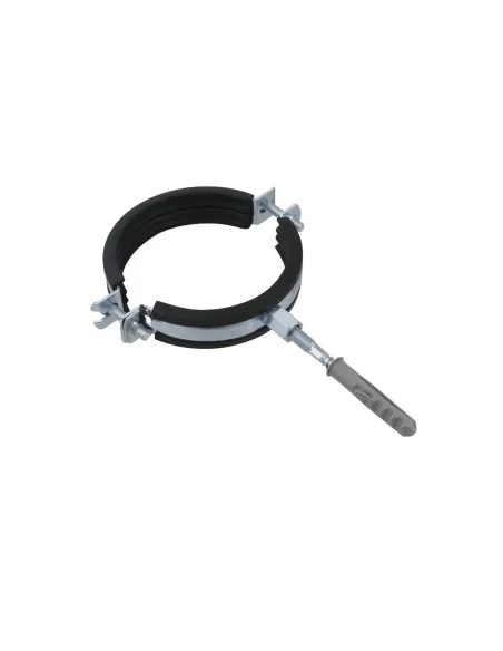 Хомут для труби 74 - 80 мм Raftec сірий у зборі з гвинтом 8 х 100 та дюбелем