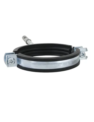 Хомут для труби 101 - 106 мм Raftec сірий у зборі з гвинтом 8 х 100 та дюбелем