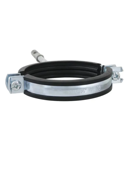 Хомут для труби 101 - 106 мм Raftec сірий у зборі з гвинтом 8 х 100 та дюбелем