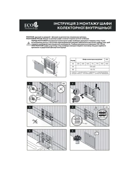 Коллекторный шкаф ЕСО Technology PRO ШКВ-06 575x1130x110 мм внутренний