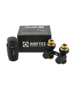 Комплект термостатический для радиатора Raftec BLACK 1/2 дюйма, прямой