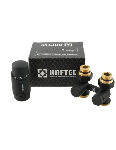 Комплект термостатический для радиатора Raftec BLACK 1/2 дюйма, прямой