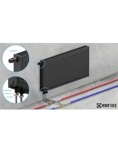 Комплект термостатический для радиатора Raftec BLACK 1/2 дюйма, прямой