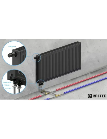 Комплект термостатичний для радіатора Raftec BLACK 1/2 дюйма, прямий