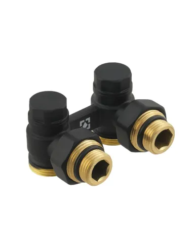 Комплект термостатический для радиатора Raftec BLACK 1/2 дюйма, угловой