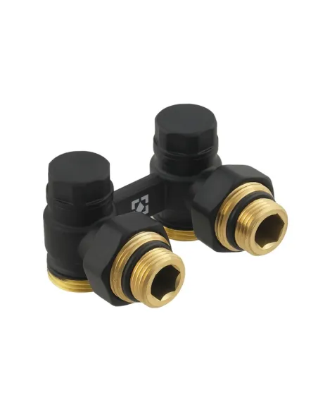 Комплект термостатический для радиатора Raftec BLACK 1/2 дюйма, угловой