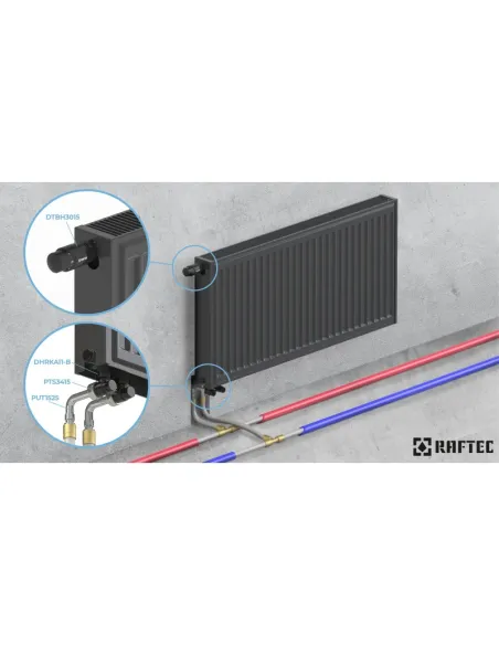 Комплект термостатичний для радіатора Raftec BLACK 1/2 дюйма, кутовий
