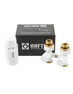 Комплект термостатический для радиатора Raftec WHITE 1/2 дюйма, прямой