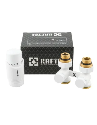 Комплект термостатический для радиатора Raftec WHITE 1/2 дюйма, прямой