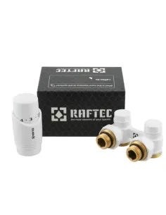 Комплект термостатический для радиатора Raftec WHITE 1/2 дюйма, угловой
